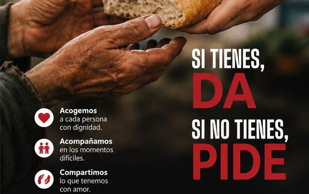 EL LEMA DE NUESTRA CÁRITAS PARROQUIAL DEL BUEN PASTOR -SI TIENES DA; SI NECESITAS PIDE- ILUSTRARÁ LA IGLESIA CEUTÍ PARA EL CORPUS