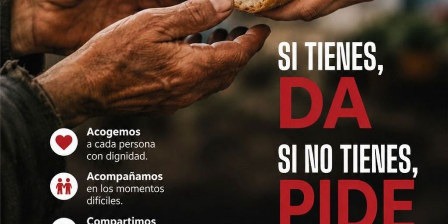 EL LEMA DE NUESTRA CÁRITAS PARROQUIAL DEL BUEN PASTOR -SI TIENES DA; SI NECESITAS PIDE- ILUSTRARÁ LA IGLESIA CEUTÍ PARA EL CORPUS